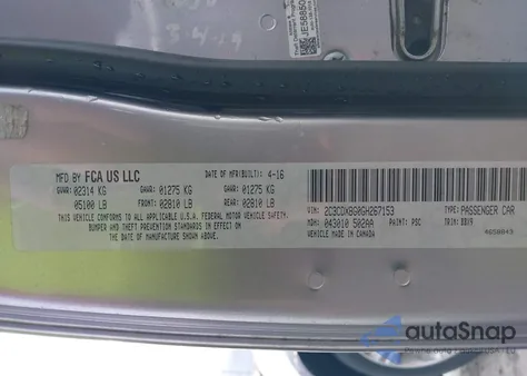 2016 Dodge Charger Se z USA, uszkodzony, nr VIN 2C3CDXBG0GH267153